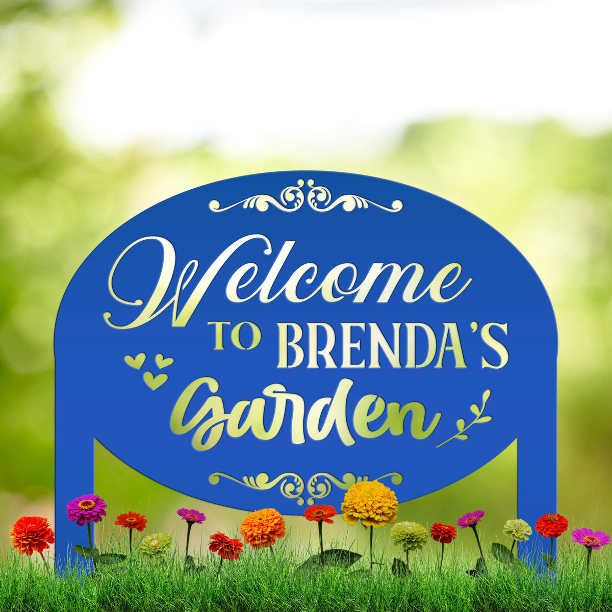 Garden Sign Personalized for Mother's Day Gift, Decorative Outdoor Plaque, Flower Bed Sign, Metal Veggie Garden Sign With Stakes