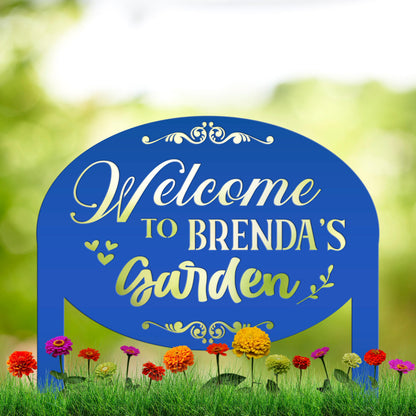 Garden Sign Personalized for Mother's Day Gift, Decorative Outdoor Plaque, Flower Bed Sign, Metal Veggie Garden Sign With Stakes