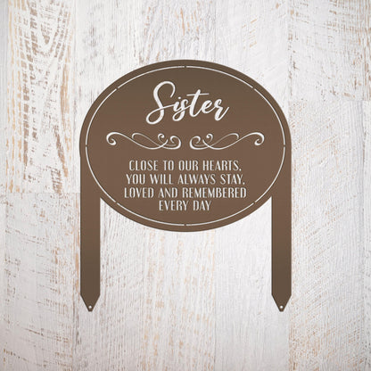 Memorial Metal Yard Stake - Unique Custom Keepsake for Remembrance - Personalized Memorial Gravestone Decoration - Comforting Sympathy Gifts