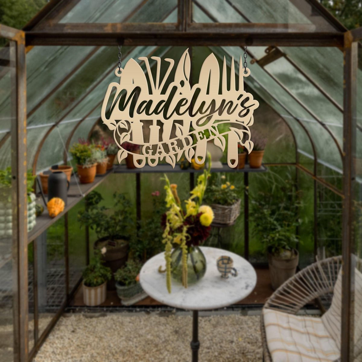 Gardener's Gift - Personalized Metal Garden Sign for a Unique Outdoor Yard Decor - Perfect Gift For Her