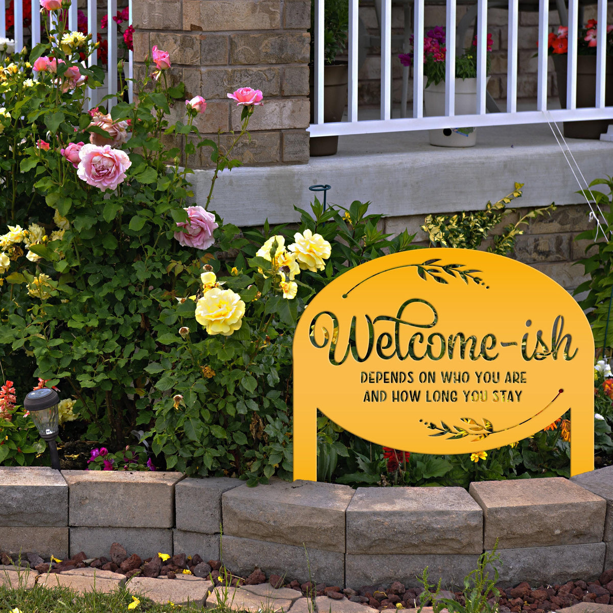Whimsical Welcome-ish Metal Yard Stake - Perfect Garden Decoration - Outdoor Funny Home Decor - Realtor Closing Gift - Housewarming Signs