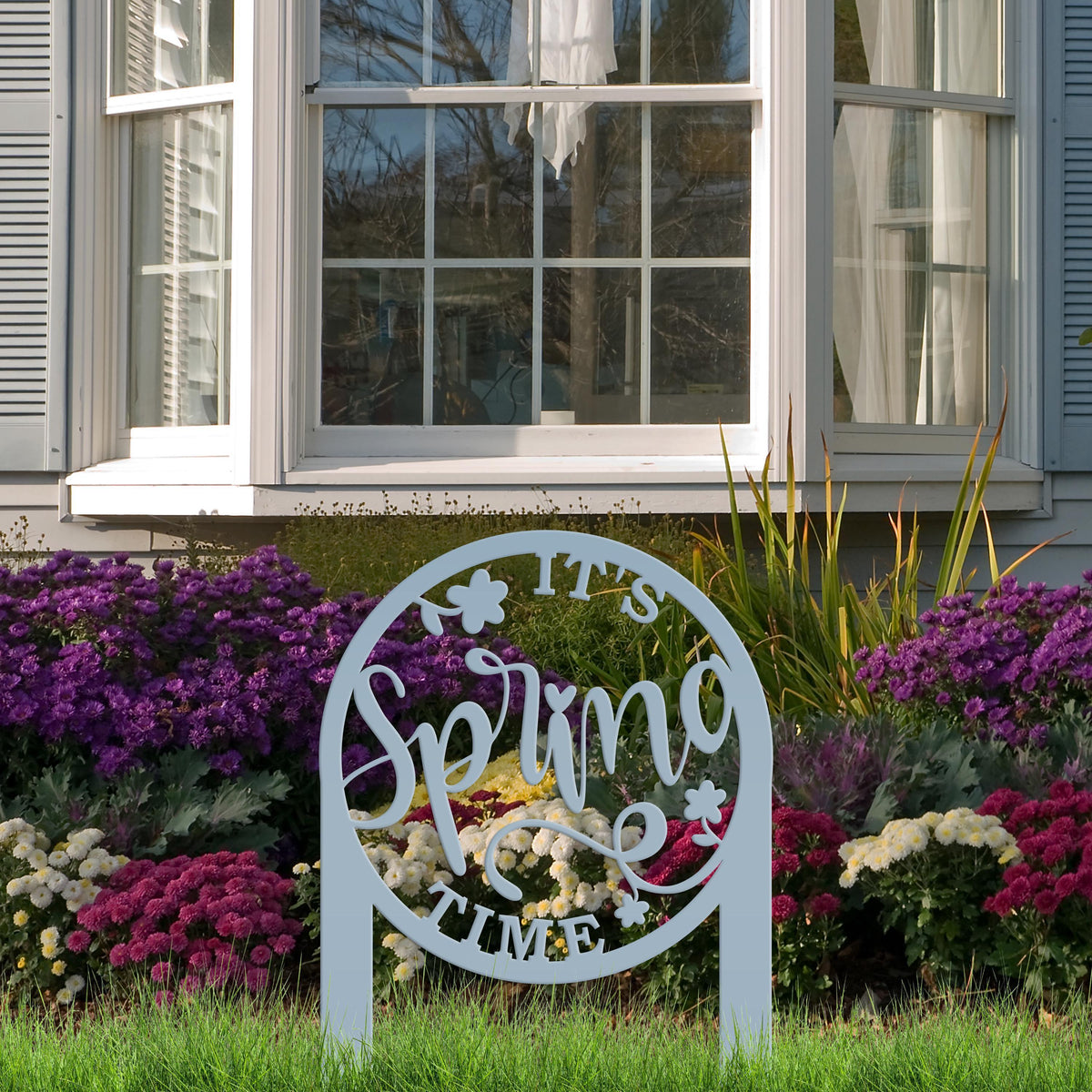 Metal Spring Time Outdoor Yard Stake - Easter and Spring Decor
