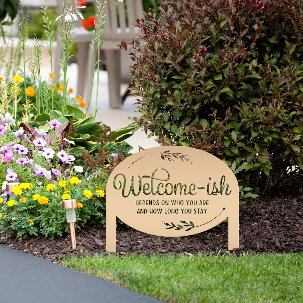 Whimsical Welcome-ish Metal Yard Stake - Perfect Garden Decoration - Outdoor Funny Home Decor - Realtor Closing Gift - Housewarming Signs