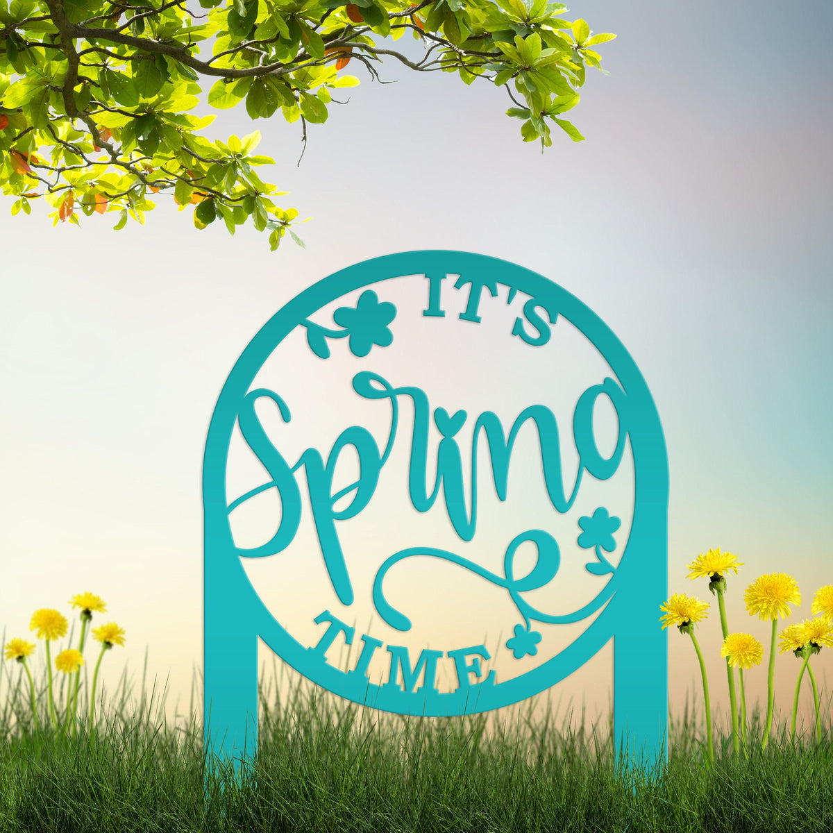 Metal Spring Time Outdoor Yard Stake - Easter and Spring Decor