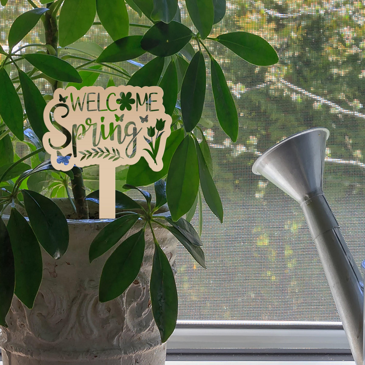 Welcome Spring Metal Yard Stake - Spring Decor