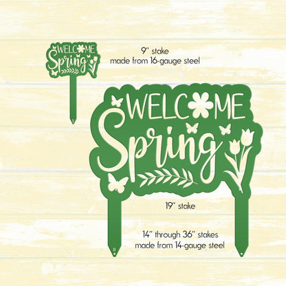 Welcome Spring Metal Yard Stake - Spring Decor