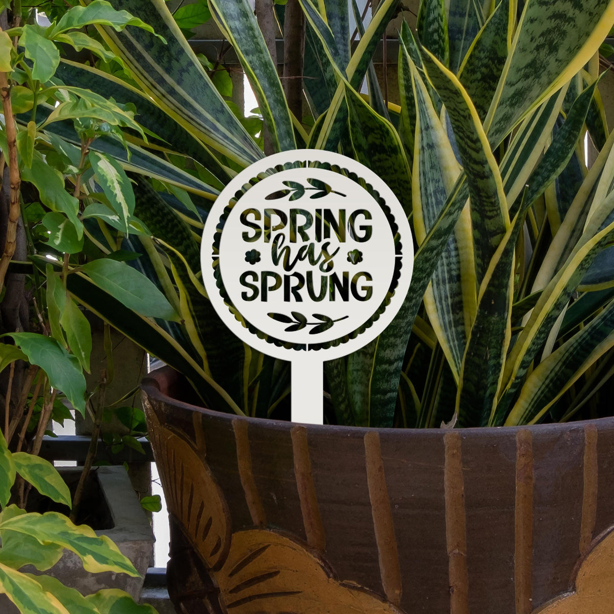 Metal Spring Has Sprung Yard Stake - Outdoor Spring Decor