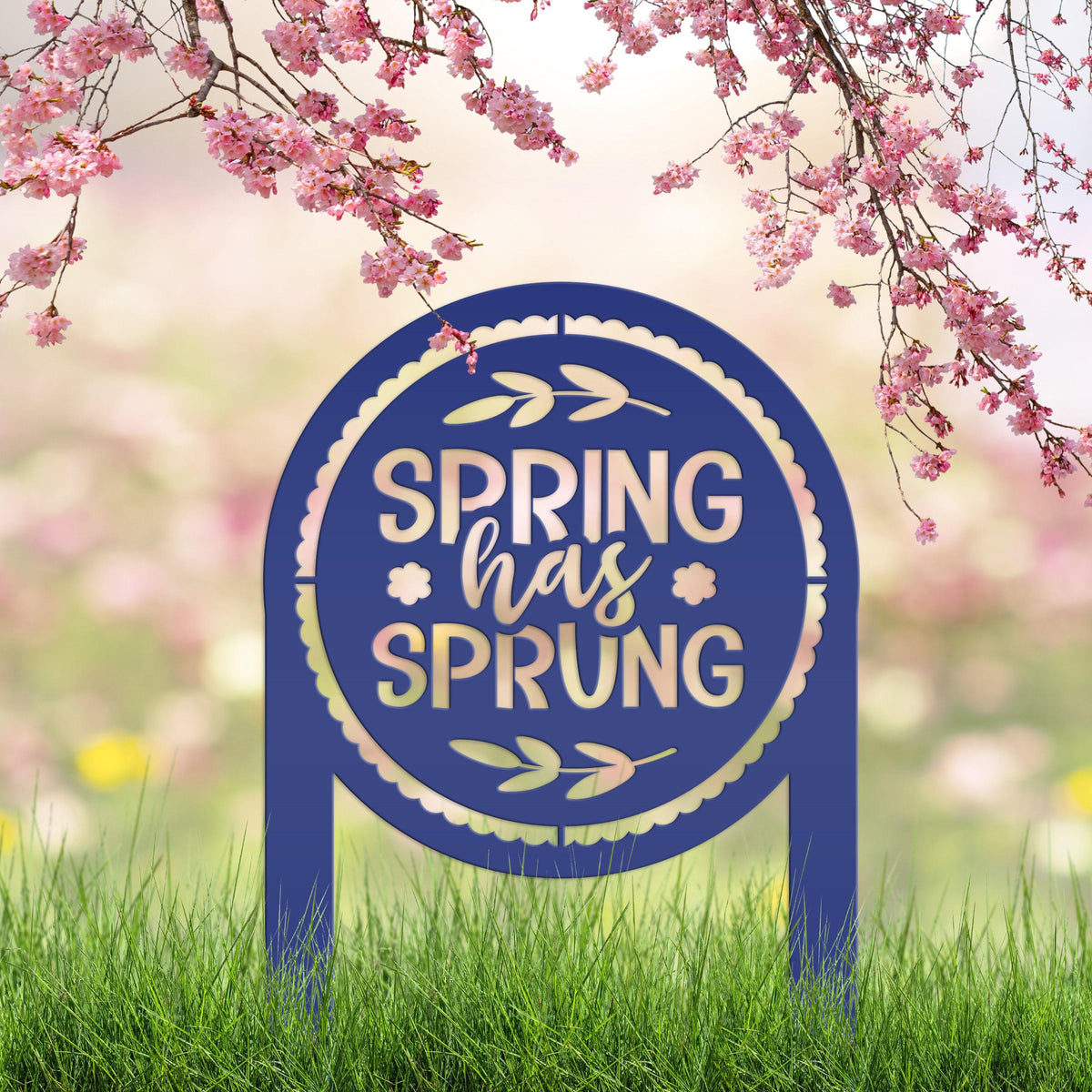 Metal Spring Has Sprung Yard Stake - Outdoor Spring Decor