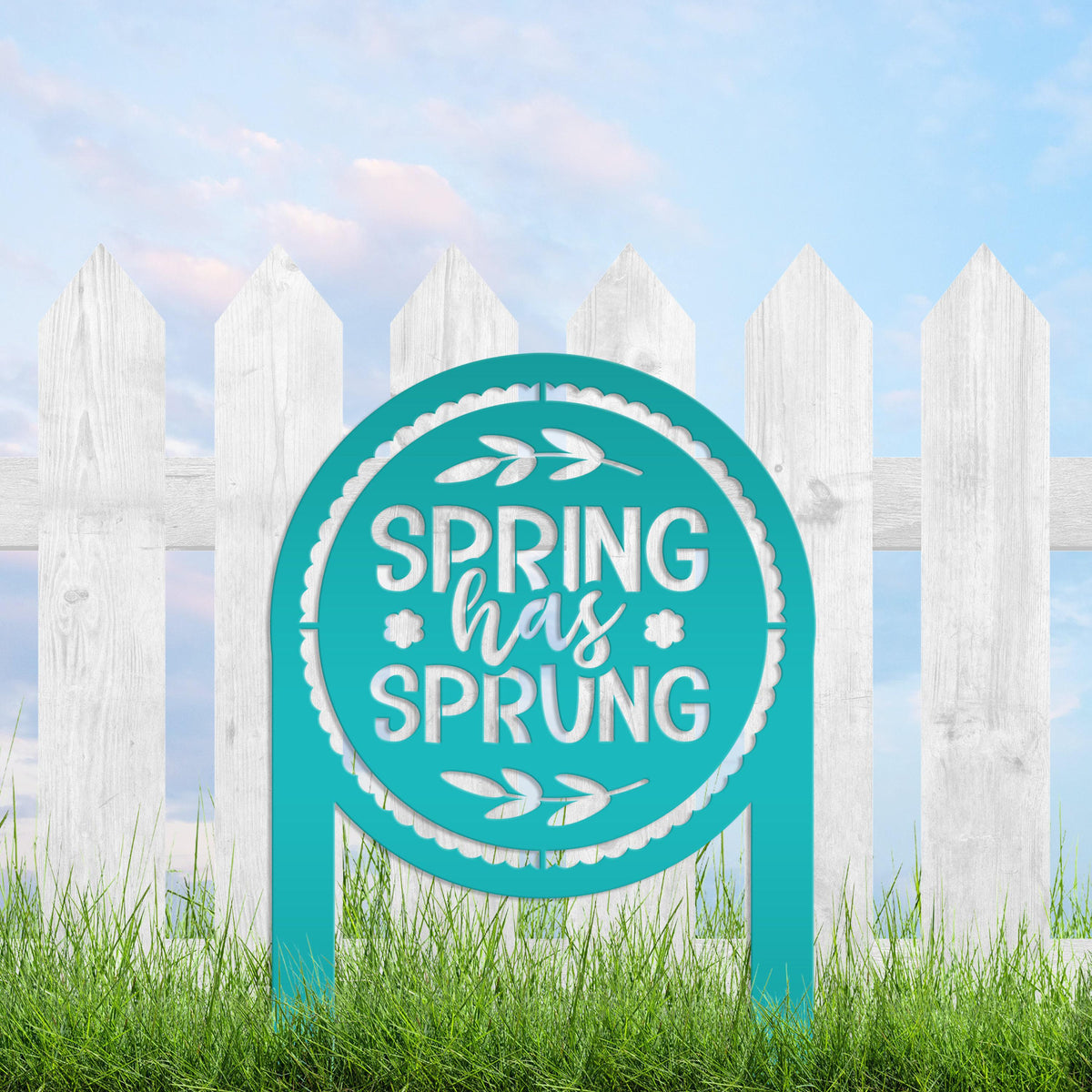 Metal Spring Has Sprung Yard Stake - Outdoor Spring Decor