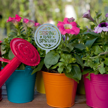Metal Spring Has Sprung Yard Stake - Outdoor Spring Decor