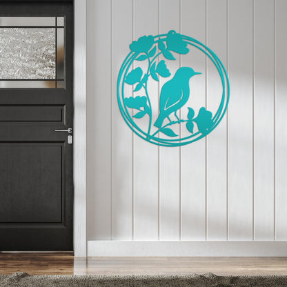 Bird Decor, Round Hanging Sign For Home or Garden, Unique Wall Decoration, Abstract Artwork, Mother's Day Present, Birdwatcher Gift