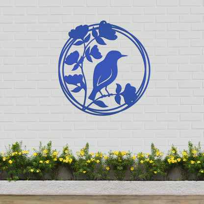 Bird Decor, Round Hanging Sign For Home or Garden, Unique Wall Decoration, Abstract Artwork, Mother's Day Present, Birdwatcher Gift