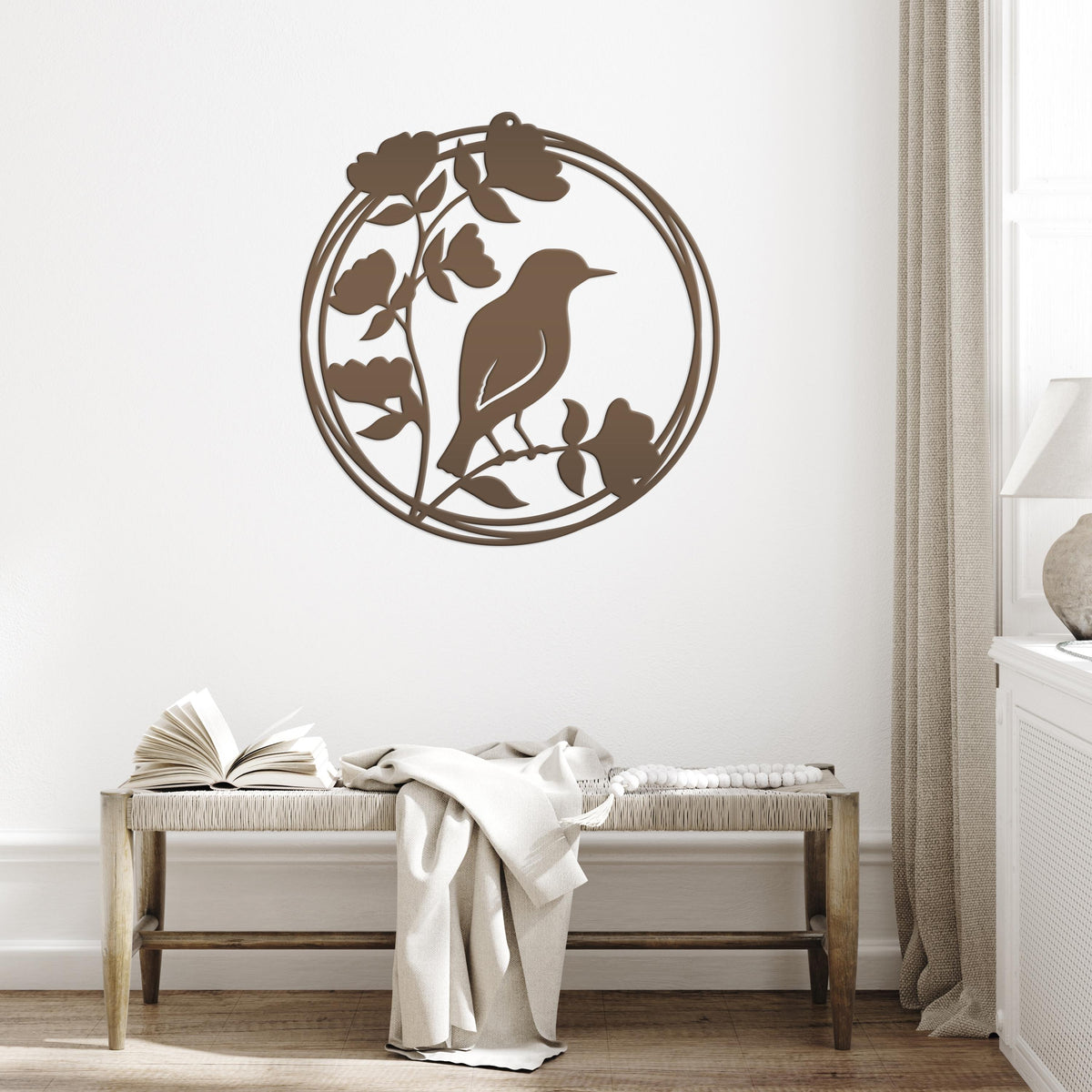 Bird Decor, Round Hanging Sign For Home or Garden, Unique Wall Decoration, Abstract Artwork, Mother's Day Present, Birdwatcher Gift