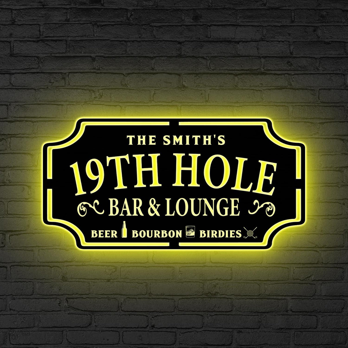 Custom Golf Sign LED Lights, Golfer Name Sign, 19th Hole, Man Cave Sign, Home Bar Decor, Game Room Sign, Fathers Day Gift for him, Golf Gift