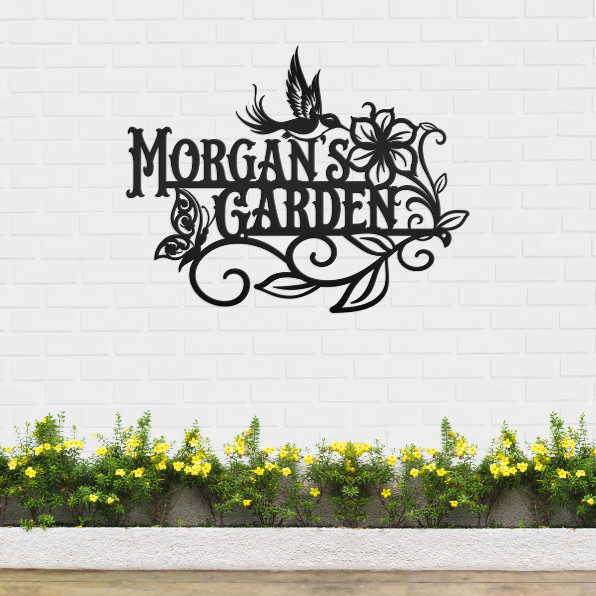 Outdoor Garden sign with Birds and Butterflies, Customizable gift idea, Make it your own,