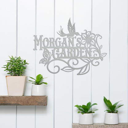 Outdoor Garden sign with Birds and Butterflies, Customizable gift idea, Make it your own,