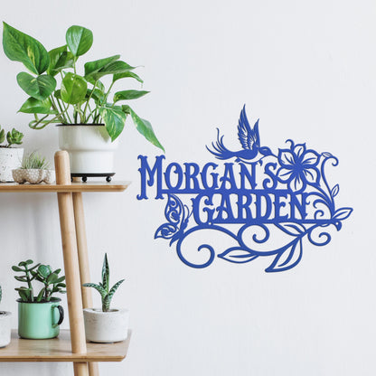 Outdoor Garden sign with Birds and Butterflies, Customizable gift idea, Make it your own,