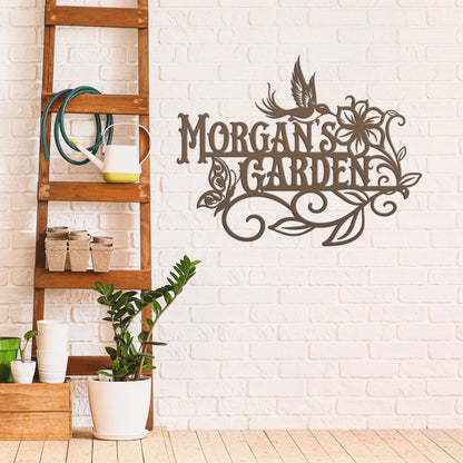 Outdoor Garden sign with Birds and Butterflies, Customizable gift idea, Make it your own,