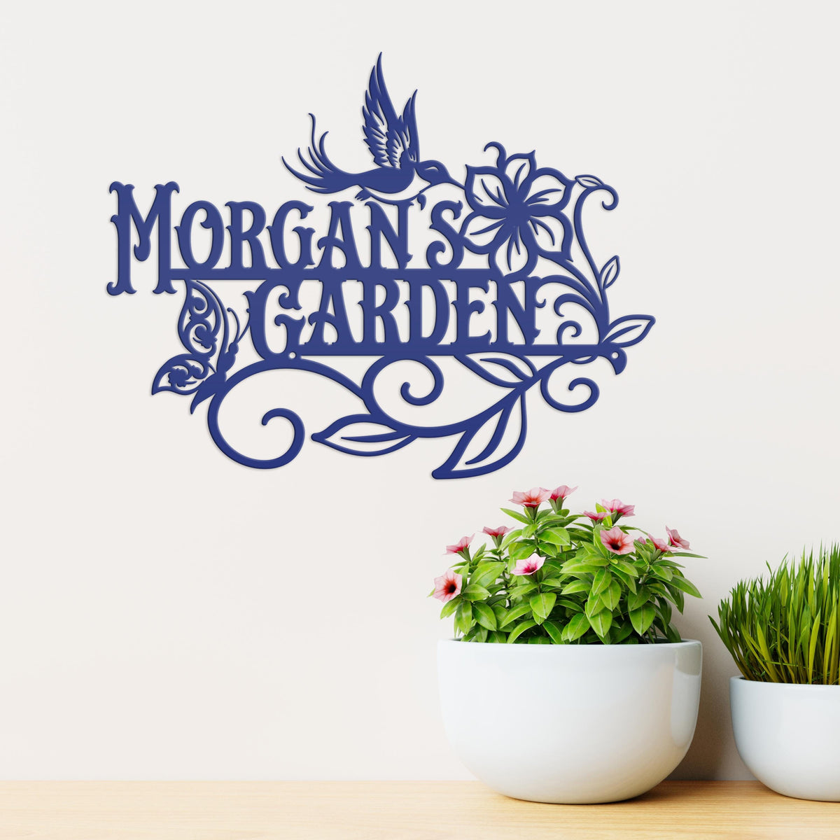 Outdoor Garden sign with Birds and Butterflies, Customizable gift idea, Make it your own,