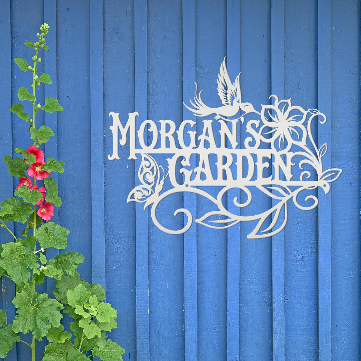 Outdoor Garden sign with Birds and Butterflies, Customizable gift idea, Make it your own,