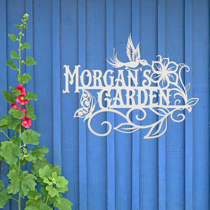 Outdoor Garden sign with Birds and Butterflies, Customizable gift idea, Make it your own,