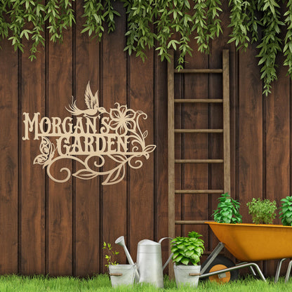 Outdoor Garden sign with Birds and Butterflies, Customizable gift idea, Make it your own,