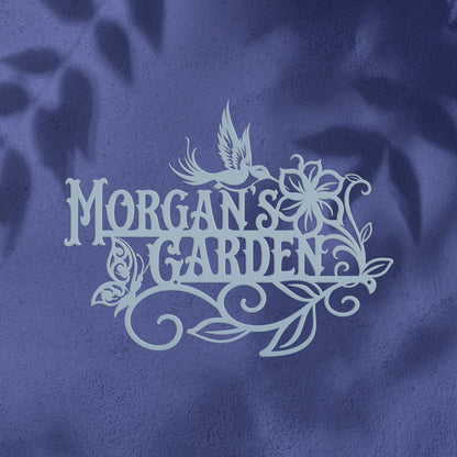Outdoor Garden sign with Birds and Butterflies, Customizable gift idea, Make it your own,