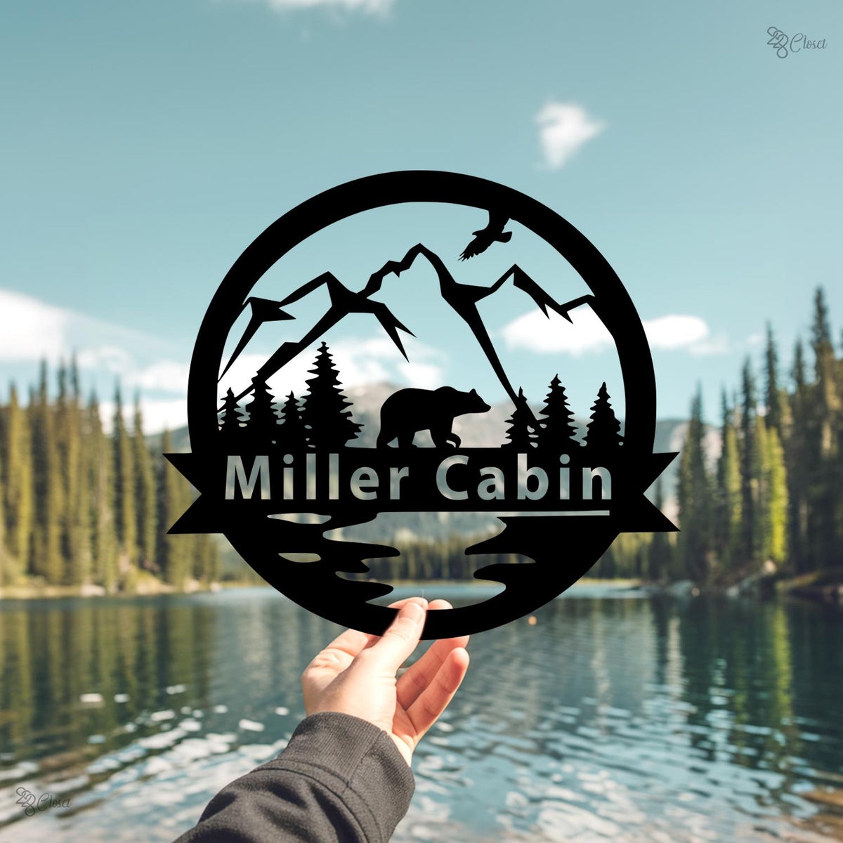 Custom Bear Metal Wall Art, Personalized Cabin Sign, Bear Family Name Sign, Outdoor Decor, Cabin Decor, Dad Gift, Hunter Gift Outdoor Decor