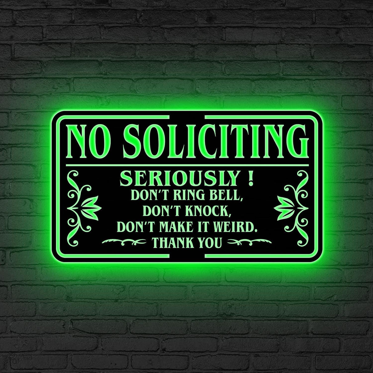 Custom No Soliciting Metal Sign LED Lights, Porch Sign, Soliciting Sign, Private Property, No Trespassing Sign, Front Door Decor Yard Decor