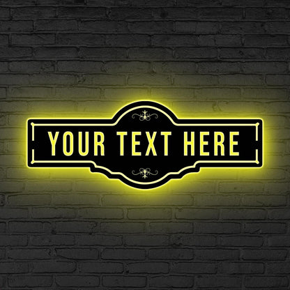 Custom Metal Sign LED Lights, Outdoor Sign, Personalized Metal Wall Art, Perfect Gift Man Cave Sign, Man Cave Decor, Custom Design Sign