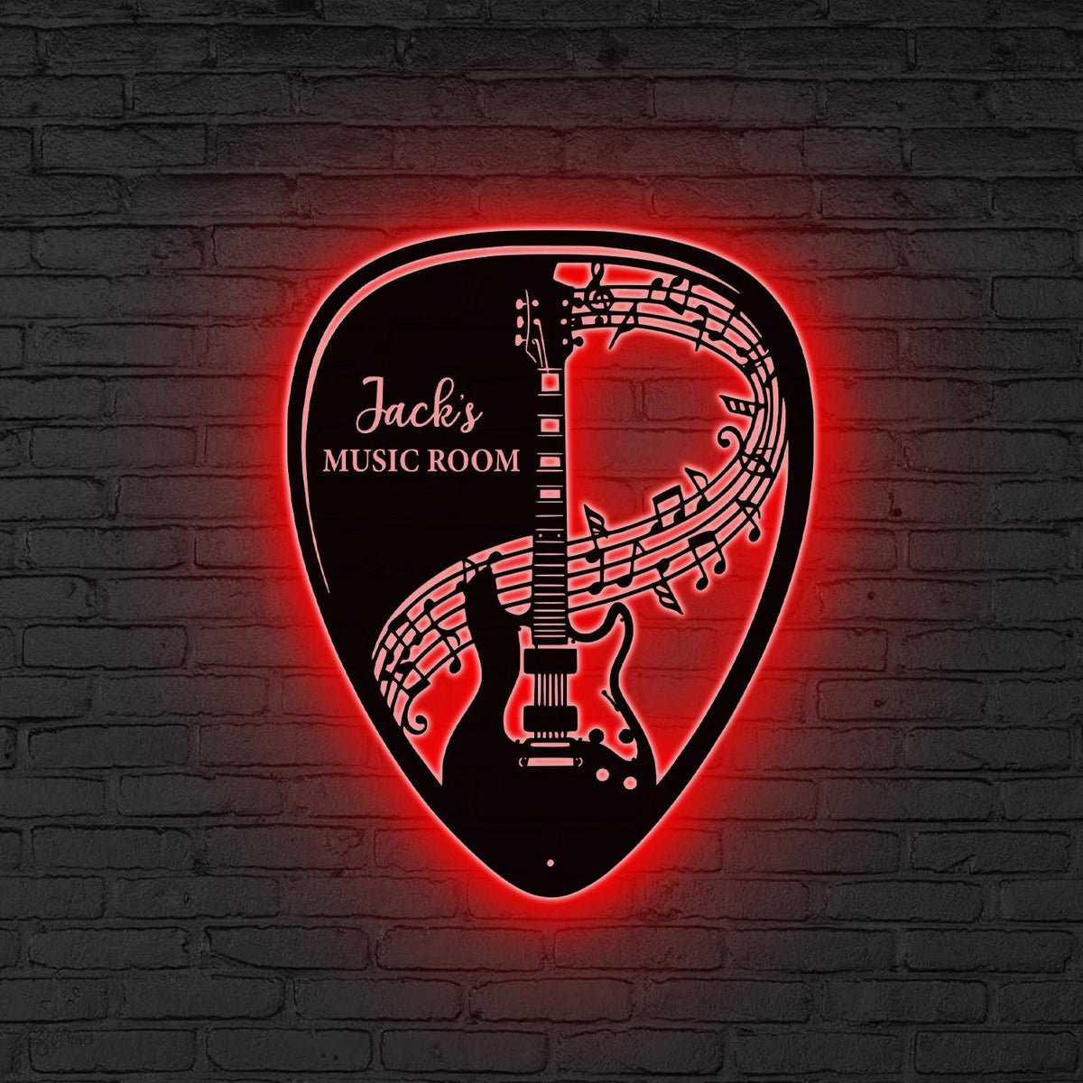Guitar Metal Wall Art with LED,Electric Guitar Sign,Custom Guitarist Name Sign Music Room Decor, Guitarist Gifts Xmas Gift for Guitar Player