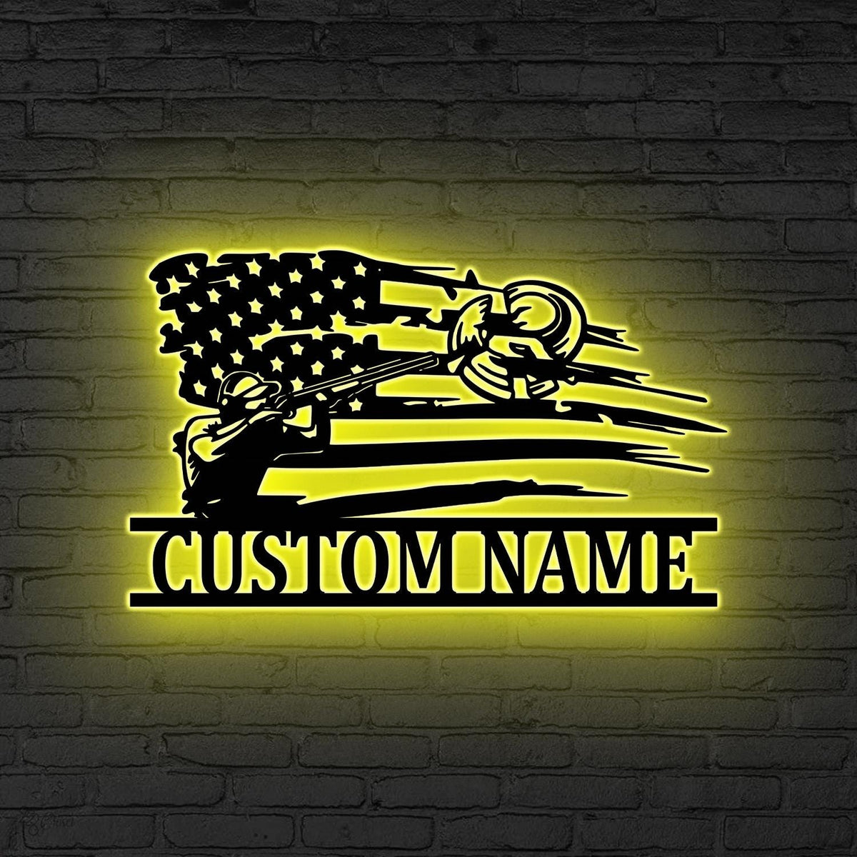 Custom Trap Shooting Metal Led, Personalized Trap Shooting Metal Sign Led, Dad Gifts, Gift for him Man Cave Decor, Trap Shooting Gift Xmas