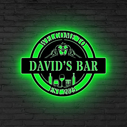 Custom Bar Sign Bourbon Bar LED Wall Decor for Home Pub, Wine Bar, Man Cave Gift Home Bar Decor, Basement Bar Man Cave Decor Gift for dad
