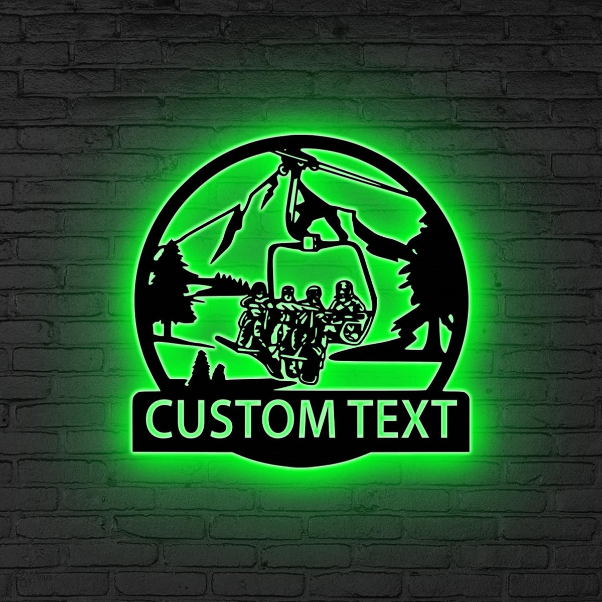 Personalized Ski Lift LED Light Sign, Custom Ski Couple Wall Art, Winter Sports Decor,Ski Lodge Gift,Xmas Gift for Skier, Winter Sports Gift