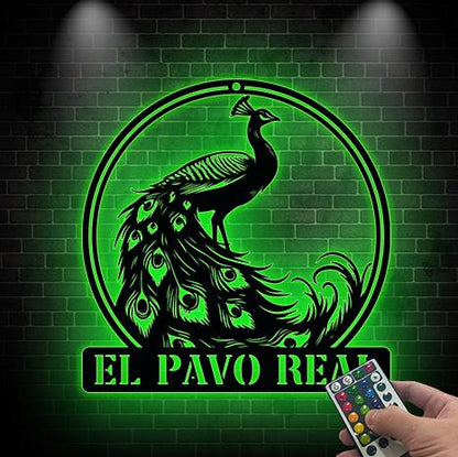 Peacock Metal Wall Art Led, Peacock Sign, Outdoor Patio Metal Sign, Metal Peacock, Outdoor and Garden Decor, Peacock Wall Sign Xmas Gifts
