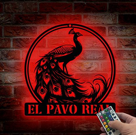 Peacock Metal Wall Art Led, Peacock Sign, Outdoor Patio Metal Sign, Metal Peacock, Outdoor and Garden Decor, Peacock Wall Sign Xmas Gifts