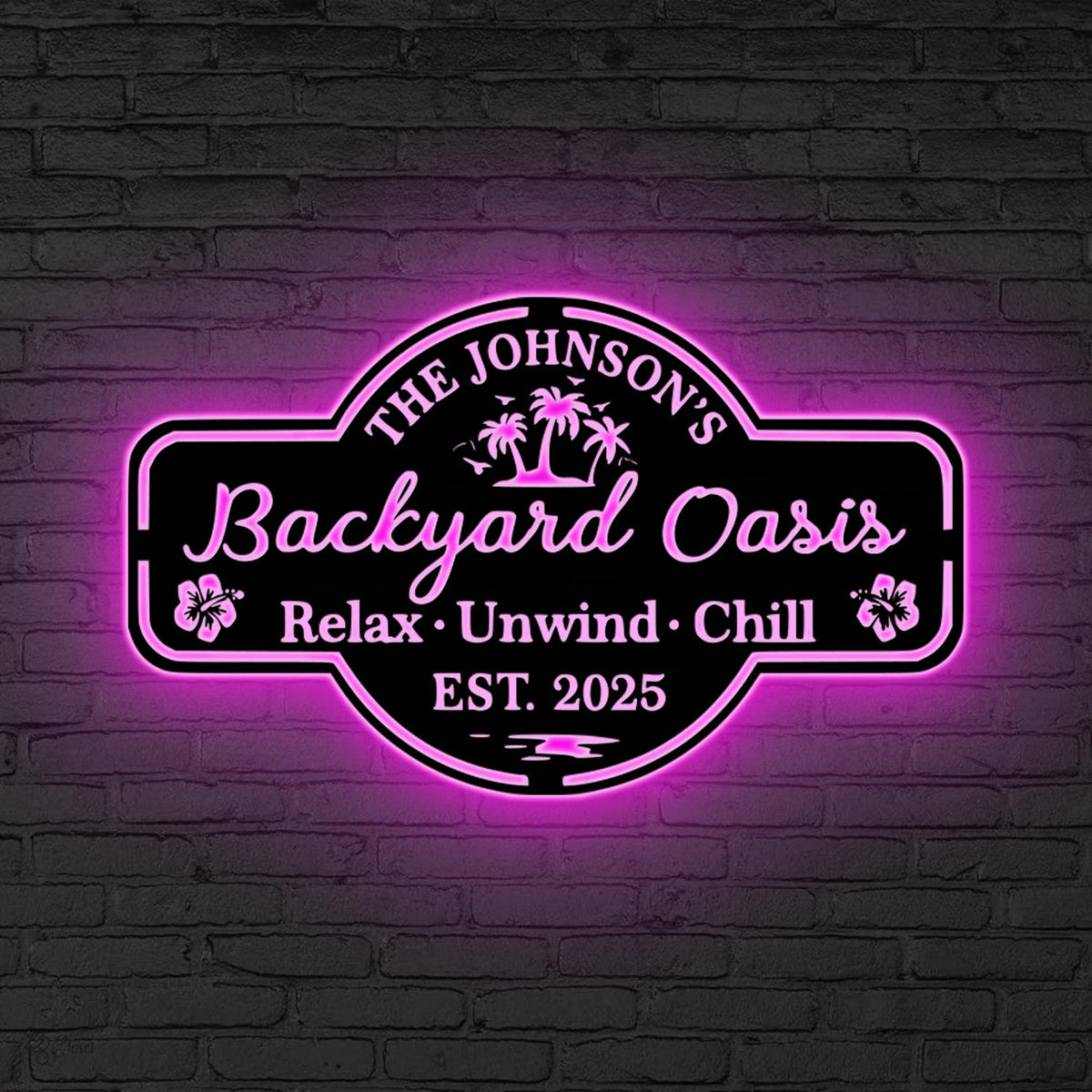 Personalized Bar & Grill Metal Sign LED Light, Custom Backyard Sign Backyard Patio Decor, Outdoor Bar Sign, Backyard Decor,Xmas Gift for him