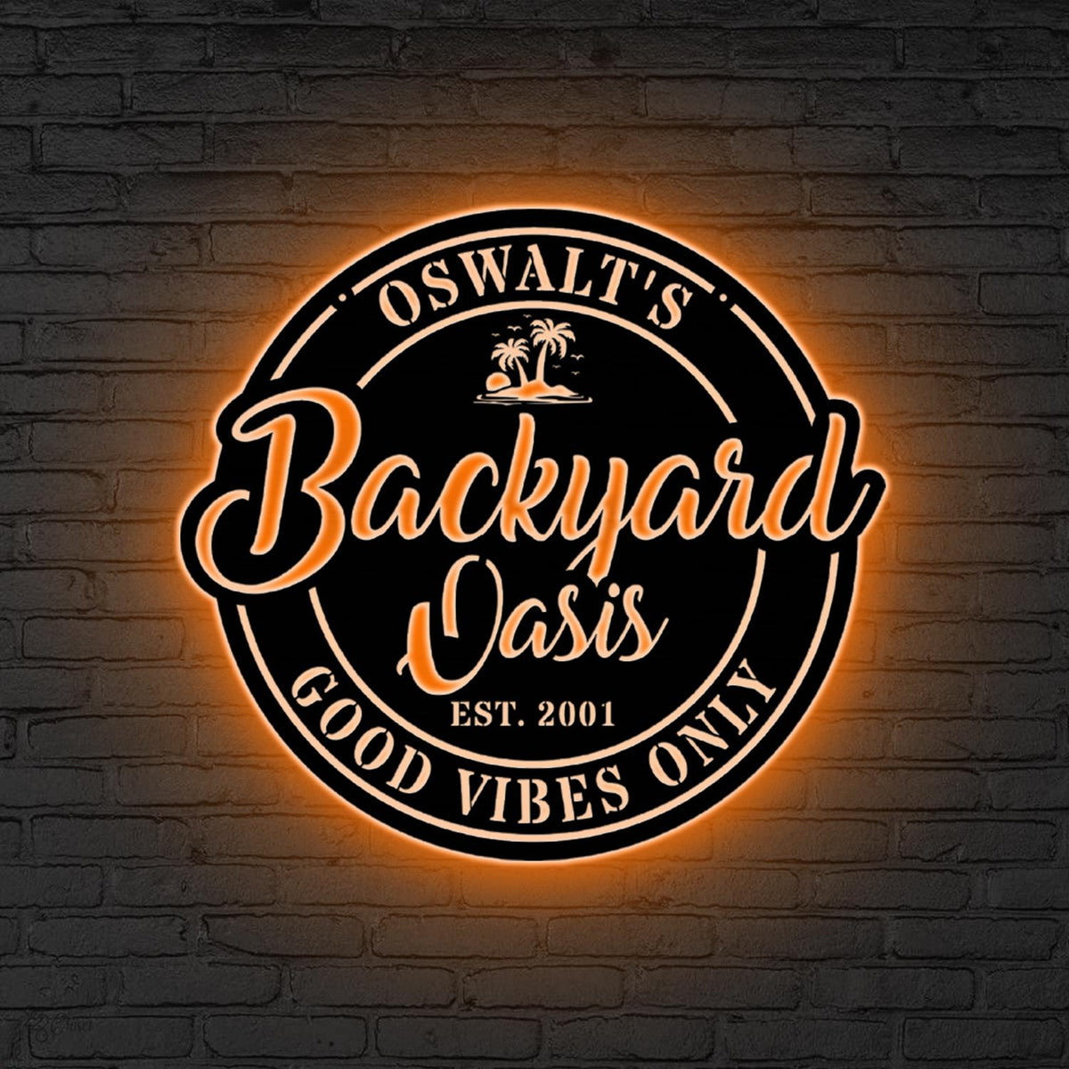 Personalized Bar & Grill Metal Sign LED Light, Custom Backyard Sign Backyard Patio Decor, Outdoor Bar Sign, Backyard Decor,Xmas Gift for him