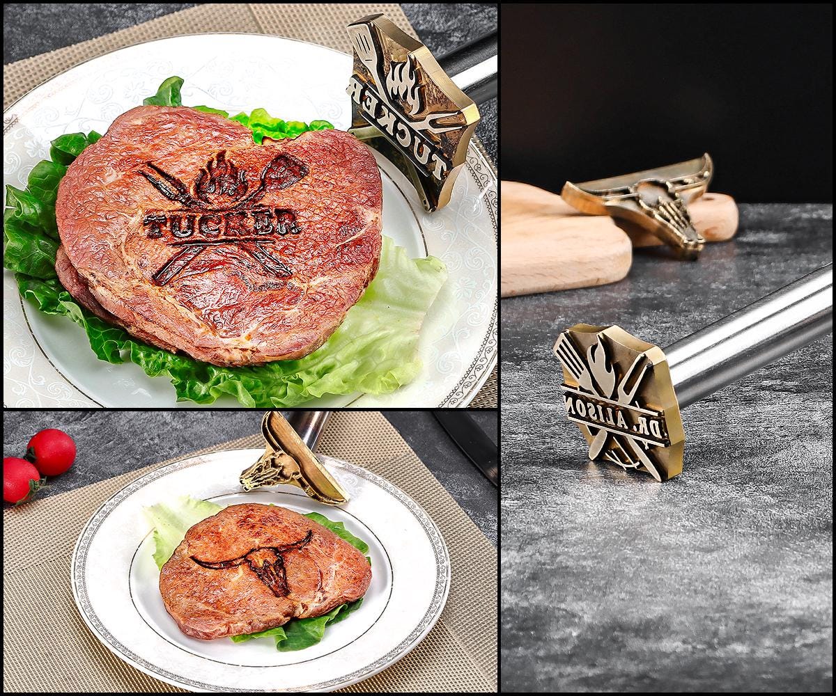 Knife and fork theme logo seal branding iron,Personalized BBQ Branding Iron. Gift for dad.