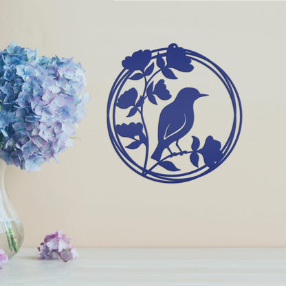 Bird Decor, Round Hanging Sign For Home or Garden, Unique Wall Decoration, Abstract Artwork, Mother's Day Present, Birdwatcher Gift