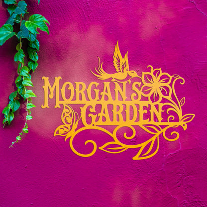 Outdoor Garden sign with Birds and Butterflies, Customizable gift idea, Make it your own,