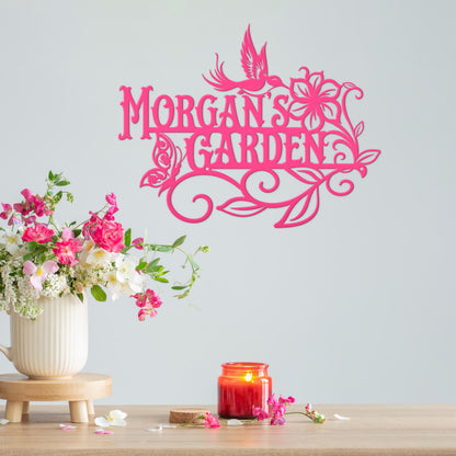 Outdoor Garden sign with Birds and Butterflies, Customizable gift idea, Make it your own,