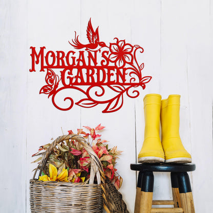Outdoor Garden sign with Birds and Butterflies, Customizable gift idea, Make it your own,