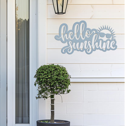 Hello Sunshine Sign, Outdoor Metal Summer Decor