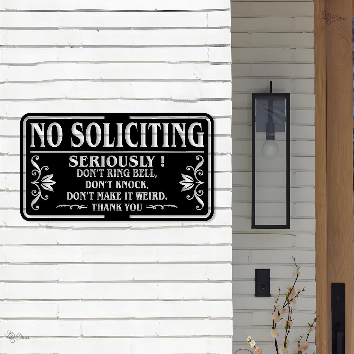 Custom No Soliciting Metal Sign LED Lights, Porch Sign, Soliciting Sign, Private Property, No Trespassing Sign, Front Door Decor Yard Decor