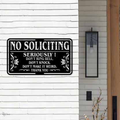 Custom No Soliciting Metal Sign LED Lights, Porch Sign, Soliciting Sign, Private Property, No Trespassing Sign, Front Door Decor Yard Decor