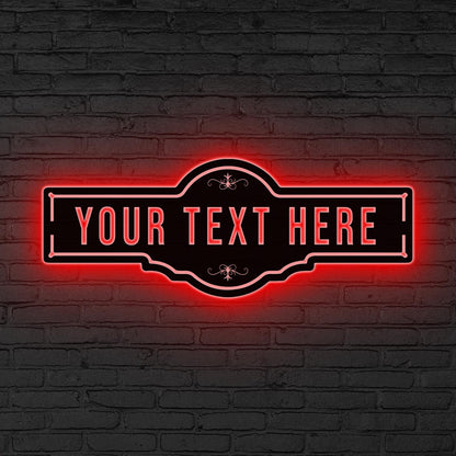 Custom Metal Sign LED Lights, Outdoor Sign, Personalized Metal Wall Art, Perfect Gift Man Cave Sign, Man Cave Decor, Custom Design Sign