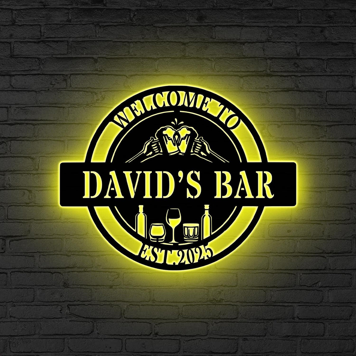Custom Bar Sign Bourbon Bar LED Wall Decor for Home Pub, Wine Bar, Man Cave Gift Home Bar Decor, Basement Bar Man Cave Decor Gift for dad