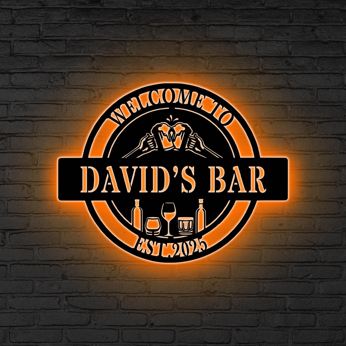 Custom Bar Sign Bourbon Bar LED Wall Decor for Home Pub, Wine Bar, Man Cave Gift Home Bar Decor, Basement Bar Man Cave Decor Gift for dad