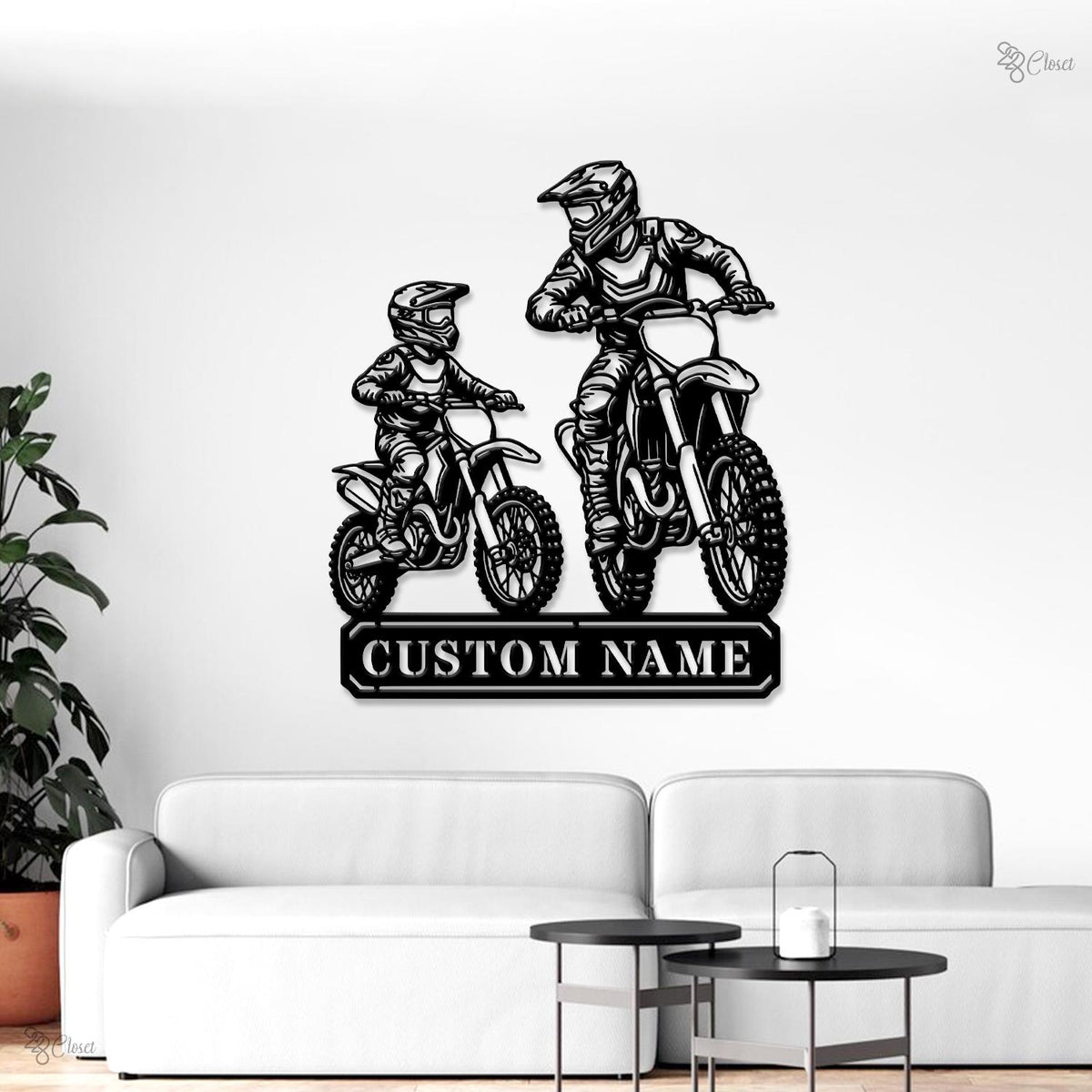 Custom motorcycle Metal Sign, LED Dirt Bike Metal Wall Art, Personalized Biker Name Sign Biker Gift, Gift for son, Sport sign